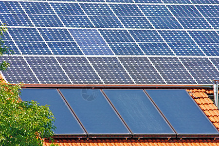 太阳能电池板太阳集电极加热控制板房子阳光力量生态光伏生产图片