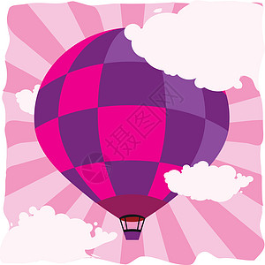 天空中的气球粉色线条射线图片