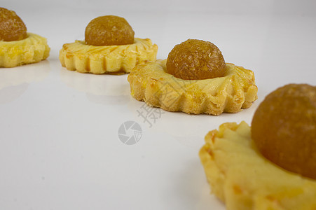 菠萝饼干焙烤食品服务展示烘烤甜点面包金子镜头新年图片
