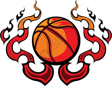 配有火焰矢量图像的篮球模版冠军燃烧游戏插图艺术锦标赛烧伤绘画运动艺术品图片