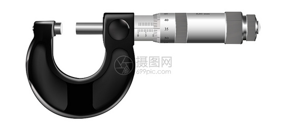 千米计测量金属技术千分尺工具白色工业毫米灰色数字图片