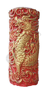 中国龙石膏柱背景图片