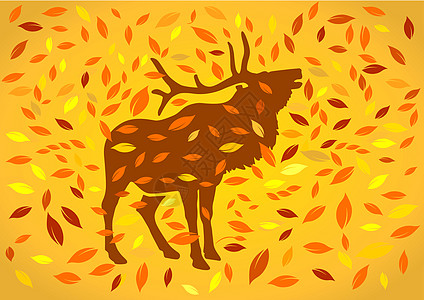 秋季鹿森林季节衬套农场棕色荒野板栗树木环境叶子图片