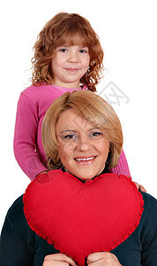 女儿和母亲的红心大红心图片
