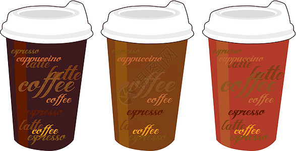 咖啡杯艺术包装咖啡棕色杯子插图拿铁图片