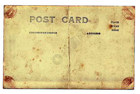 孤立的旧明信片和古老明信片背景邮件古董打印字体发黄棕褐色邮票卡片笔记字母图片
