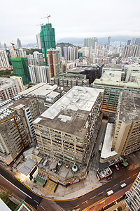 香港市风景 楼群拥挤背景图片