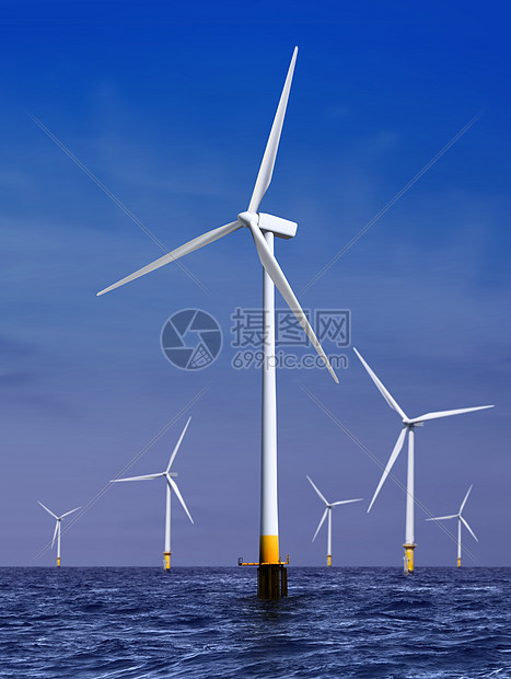 产生电力的风力涡轮机图片