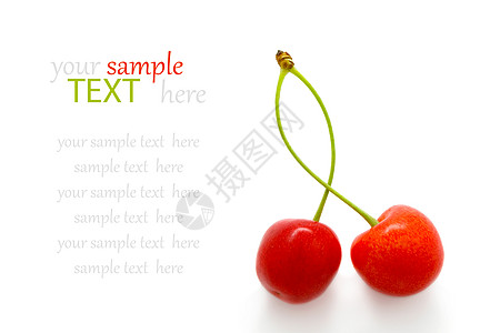 甜樱桃 白色背景的绿叶果汁食物维生素蔬菜红色蜜饯甜点水果宏观树叶图片