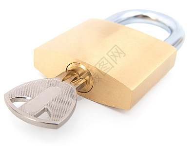 金金带密钥的闭锁宏观挂锁安全金子钥匙白色黄色图片