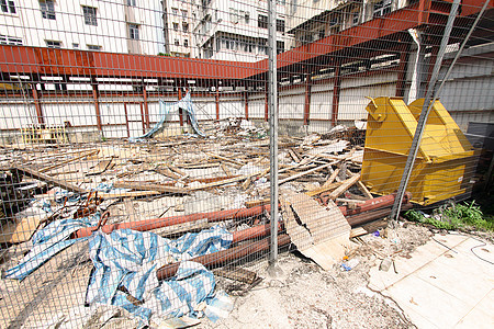 香港的建筑工地工作机器领班天空脚手架劳动项目工程建造商业图片