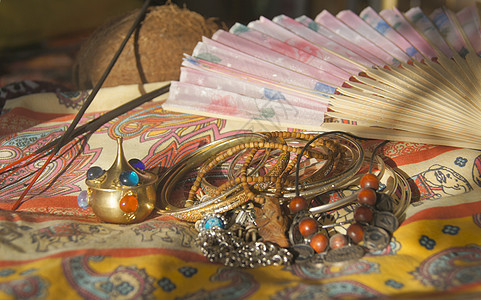 印度的记忆传统旅游珠宝檀香快照扇子手镯回忆旅行图片