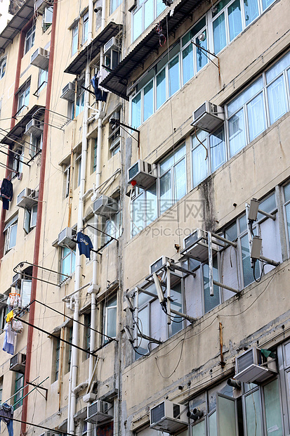 香港的旧公寓风化办公室窗户旅行市中心商业建筑学地标建筑旅游图片