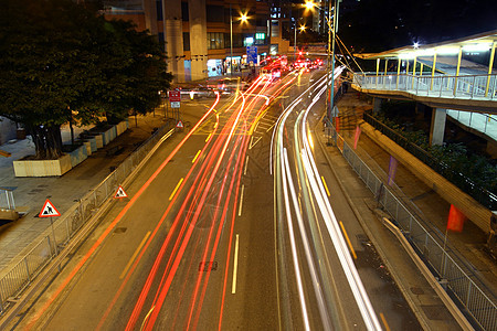 夜间在香港的交通城市市中心驾驶辉光旅行商业街道景观戏剧性速度图片