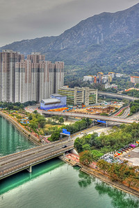 香港市中心的门建筑天空土地景观蓝色经济房子城市住房民众图片