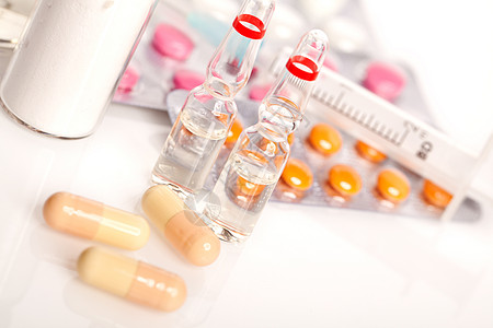 医疗安瓿和药丸白色药物保健囊片药品药片液体药理公司制药图片
