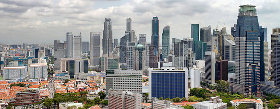 具有中央商业区观点的新加坡市风景图片