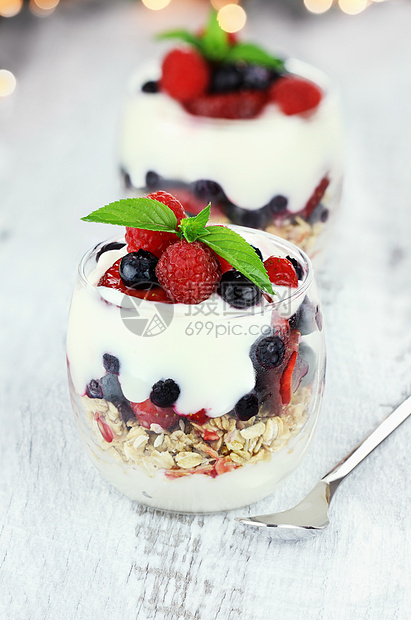 酸酸奶甜点桌子谷物背景早餐静物素食者生食生活方式玻璃图片