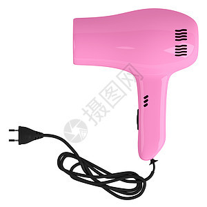 粉色吹发机插图魅力吹风机塑料卷发器器具工具护理头发蒸汽图片