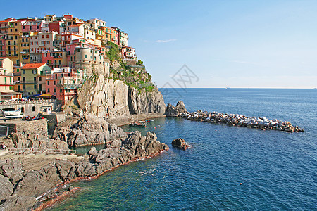 意大利 辛克地球社港口海岸小艇国家吸引力蓝色旅游悬崖沿海房子图片