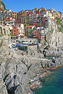 意大利 辛克地球社旅游岩石小艇房子吸引力大地海岸村庄蓝色国家图片