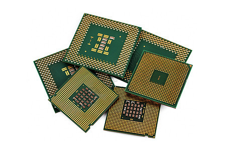 六个中央处理器智力宏观金子理器木板电脑半导体通讯正方形电子产品图片