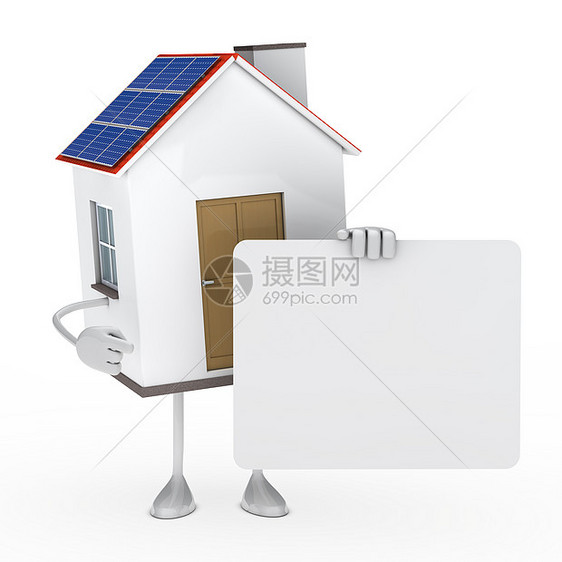 太阳能太阳屋数字卡片空白展示房子全球面板白色光伏广告住宅图片