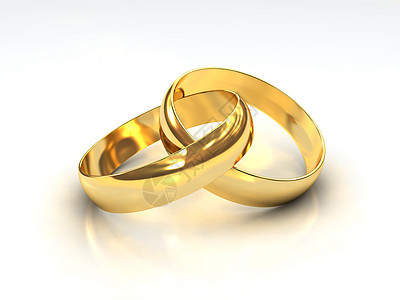 结婚戒指周年金属订婚已婚教会新娘婚礼婚姻金子白色背景图片