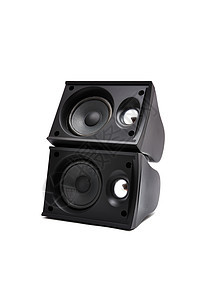 两台计算机讲员技术音乐环绕电子产品立体声正方形扬声器团体黑色低音图片