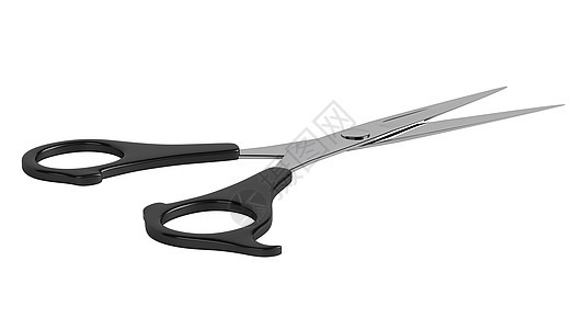 剪刀白色刀刃刀具黑色沙龙头发剪发金属修剪工具背景图片