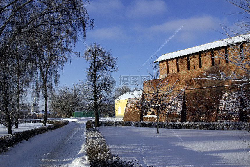 冬天的克里姆林宫墙图片
