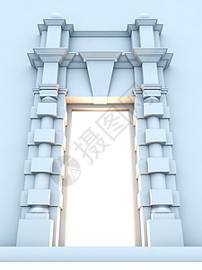 古典入口 里面有光线建筑白色想像力财产天堂历史拱道柱子建筑学门户网站图片