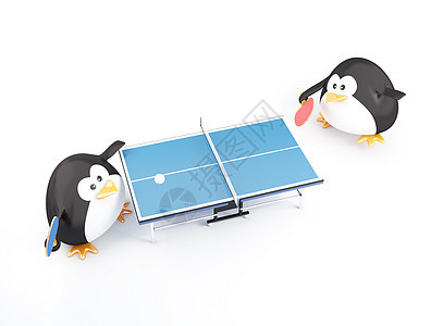 PingPong 配对网球活力活动乒乓球企鹅冠军行动游戏运动员训练图片