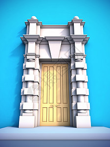 古典门户建筑插图历史出口白色入口蓝色门户网站拱道财产图片