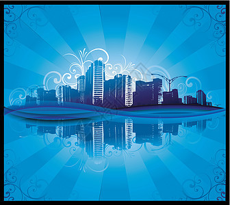 城市景色环影背景摩天大楼建筑学地平线收藏阳光环境天空日落房地产市中心图片