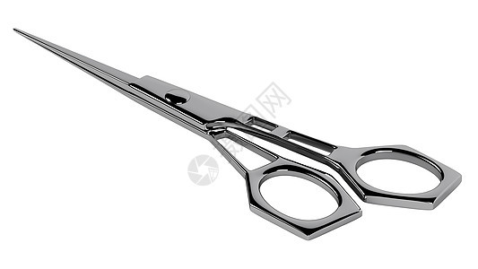剪刀修剪工具白色头发刀具金属剪发美丽黑色理发图片