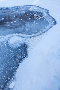 冰冻湖水晶编织冰柱蓝色雪花图片