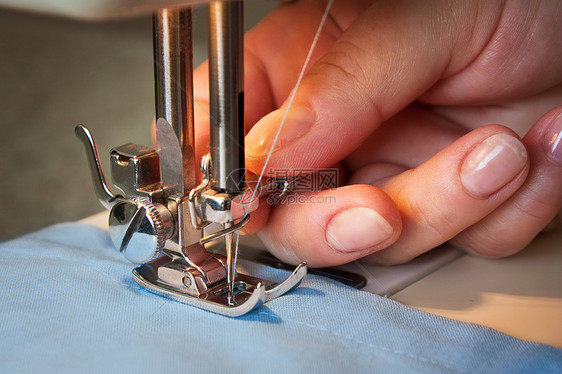 缝纫机器具针脚纺织品机械接缝棉布裁缝服装织物缝纫图片