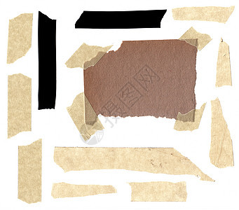 面具磁带和纸张  XXXL胶带剪辑染色拼贴画午餐纹理磨损职业标签折叠图片