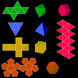 彩色 3d矢量几何形状立方体圆形正方形网络按钮边缘艺术艺术品网站墙纸图片