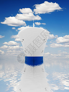 海上的白色现代船只图片