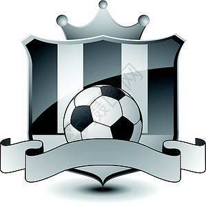 足球标志灰色金属徽章丝带杯子运动插图团队图片