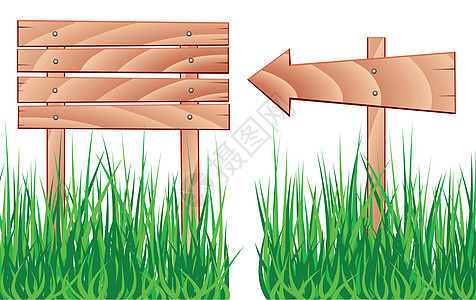 木木元素和草小路邮政木头插图商业身份夹子广告牌框架乡村图片