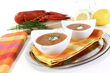龙虾饼干动物面包餐厅甲壳浓汤螃蟹盘子蟹肉美味美食图片