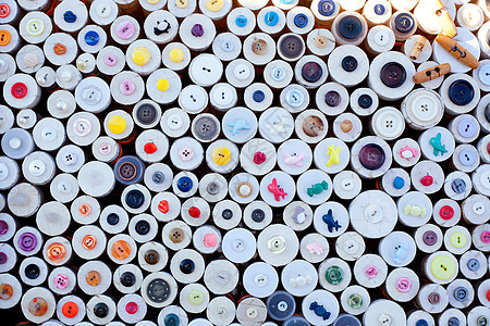 显示圆框模式的彩色按钮蓝色收藏裁缝宏观古董工艺圆圈团体塑料纺织品图片
