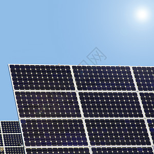太阳能发电厂控制板回收建筑生态场地光伏发电机阳光太阳技术背景图片