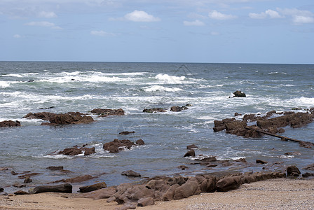 乌拉圭大西洋和大西洋海洋波浪岩石边界液体地平线海岸天空图片