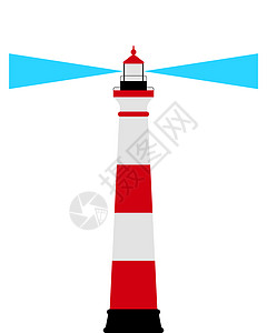 灯塔海岸插图导航航行航海蓝色信号红色白色海洋背景图片