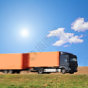卡车库存货车速度天空燃料船运载体柴油机运输蓝色图片