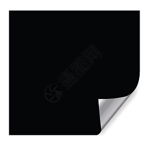 卷页写作笔记光泽度横幅角落商业软垫贴纸黑色折叠背景图片